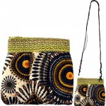 180426-BLACK MULTI CIRCLES / SINGLE SHOULDER / LONG STRAP MESSENGER HANDBAG